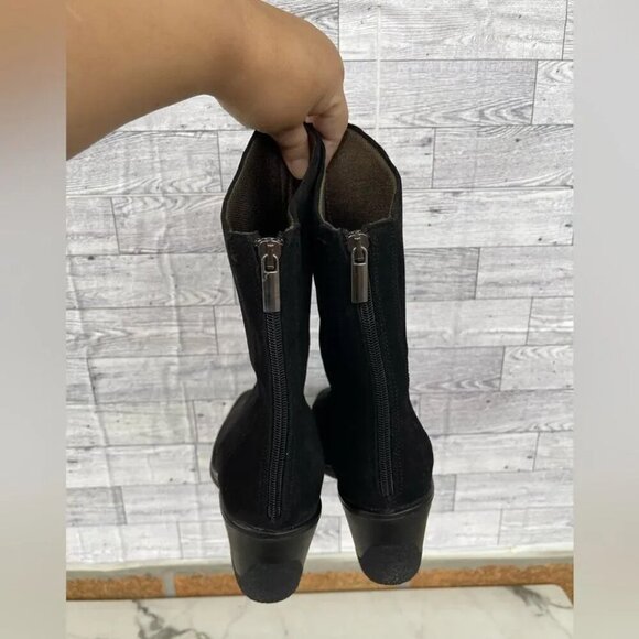 AQUATALIA Suede Black Wedge Boots size 10 - Picture 7 of 14